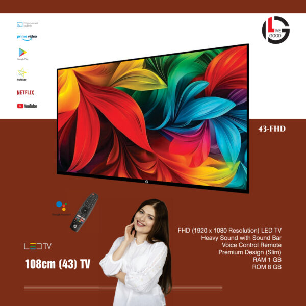 Live Good 43" Full HD LED TV (43-FHD) with Google Assistant